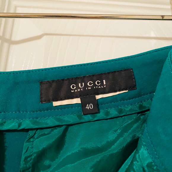 GUCCI Women’s 100% Silk Emerald Green Pants